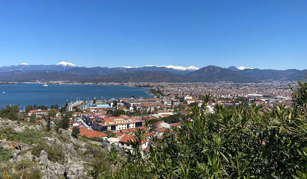 View of the town of Fethiye from the castle