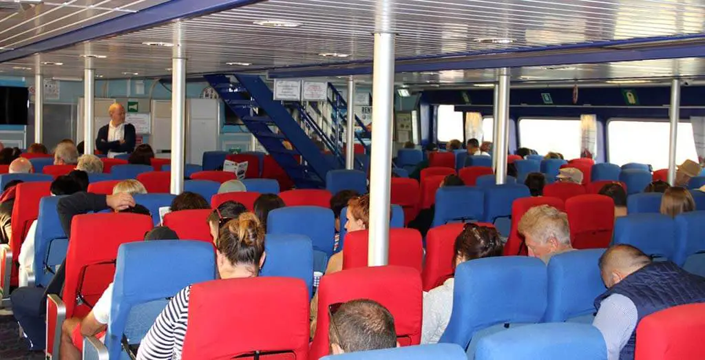 Passengers on the ferry from Fethiye to Rhodes