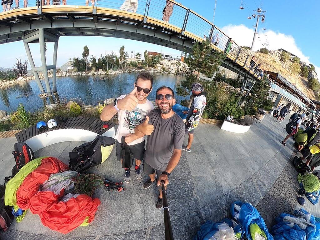 Preparing for a paragliding flight in Oludeniz