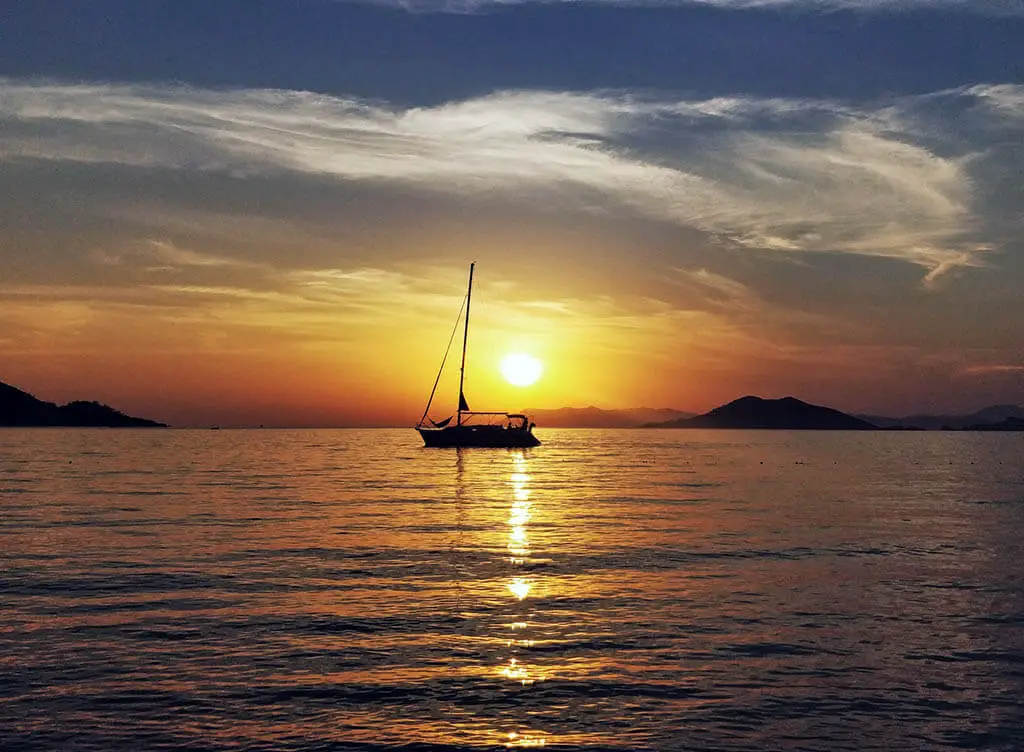 Romantic boat trip at sunset in Fethiye