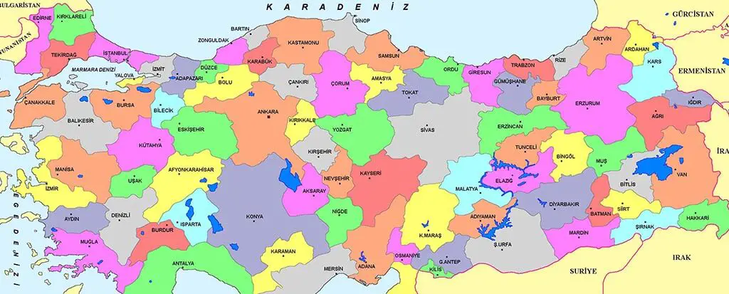 Turkey provinces