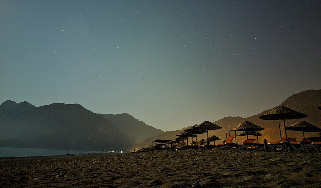 Cirali beach at night