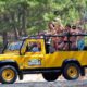 Happy tourists on a jeep safari in Fethiye