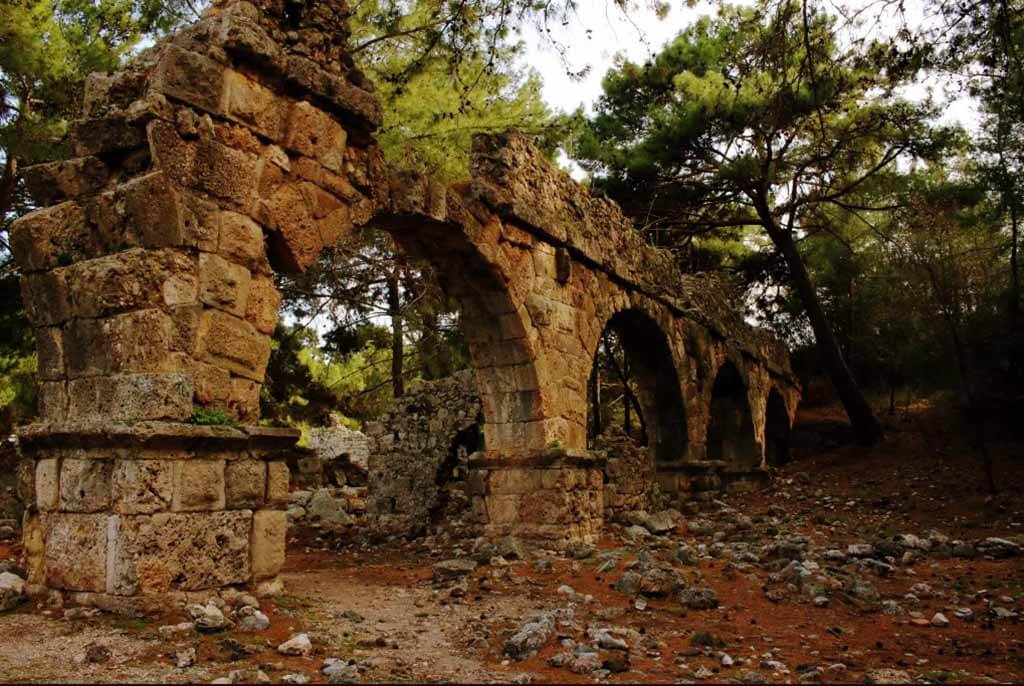 Remains of an aqueduct in the city of Phaselis