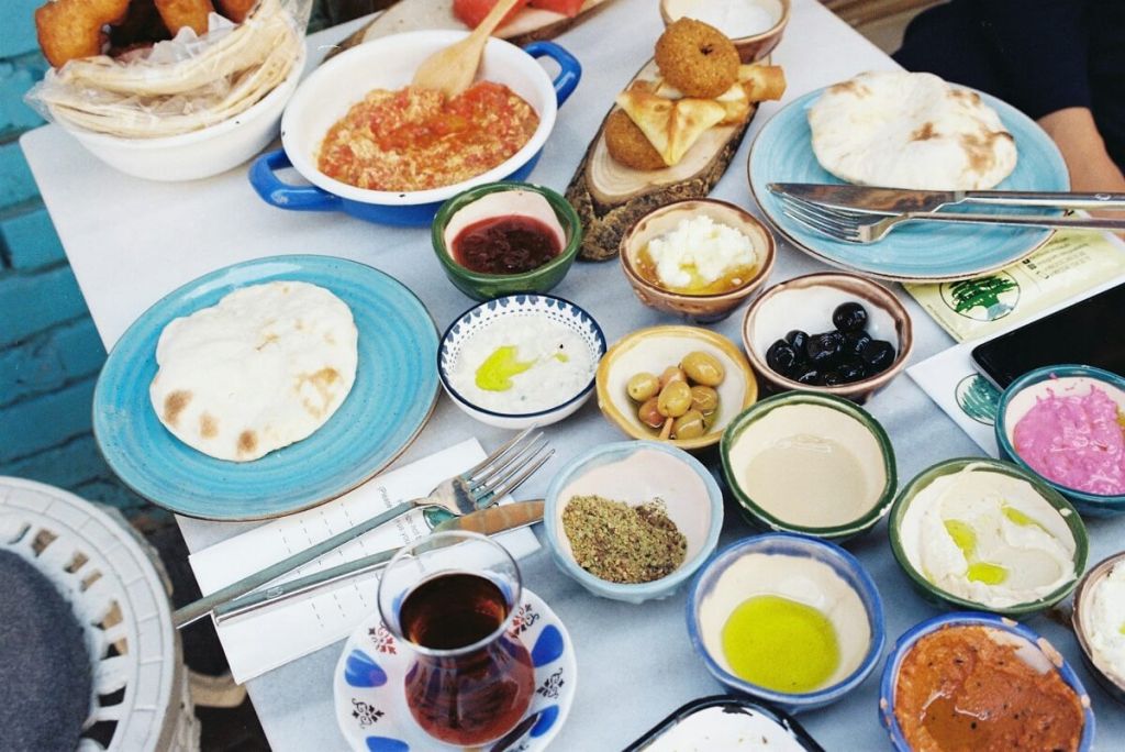 Light Turkish breakfast in the cafe